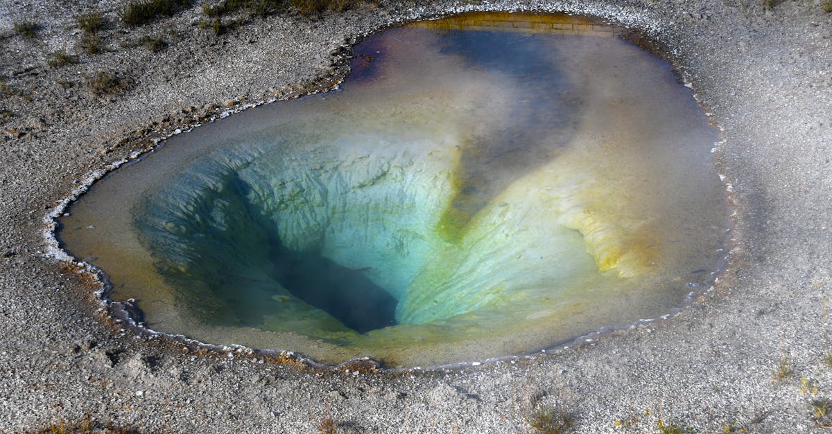 Aerial Shot of a Hot Spring in Yellowstone National Park in USA