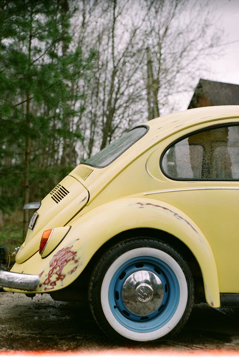 Rear Wheel of a Vintage Volkswagen