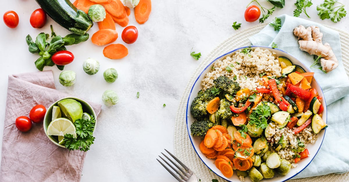 Flat-lay Photography of Vegetable Salad on Plate