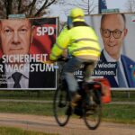 Election campaign posters in Schenefeld