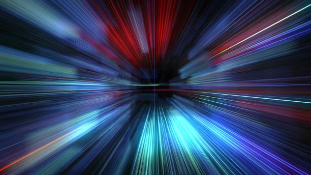 3D Futuristic abstract business and technology concept, super fast motion blur of light ray for background design. Travel science fiction wormhole at warp speed. 3D rendering warp speed space stock pictures, royalty-free photos & images