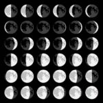 Moon Moon phases in vector moon cycle stock illustrations