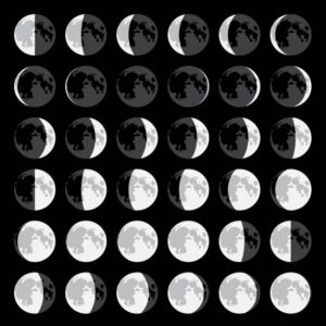 Moon Moon phases in vector moon cycle stock illustrations